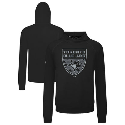Toronto Blue Jays Levelwear Mandate Buckler Tri-Blend Pullover Hoodie - Black