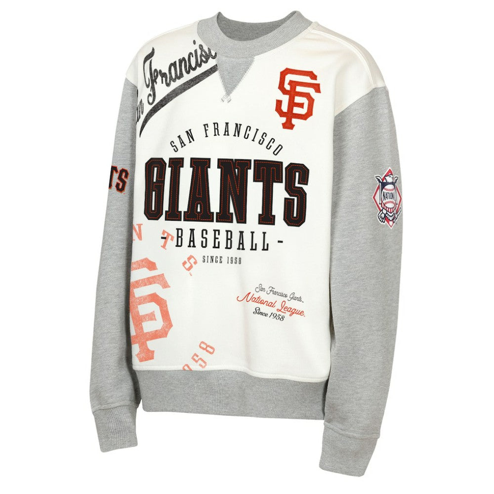 San Francisco Giants Outerstuff Youth Big League Power Hit Fleece Sweatshirt - Cream/Gray