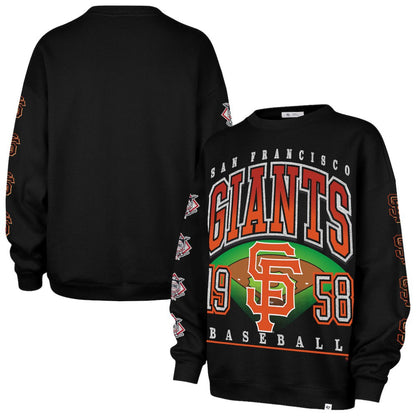 San Francisco Giants Women's Trendy Team Go Big Oversized Sweatshirt - Black | 47 brand
