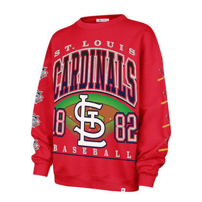 St. Louis Cardinals Women's Trendy Team Go Big Oversized Sweatshirt - Red | 47 brand