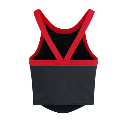 Atlanta Braves Women's Trendy Team Rally Sporty Cropped Racerback Tank Top - Black | 47 brand