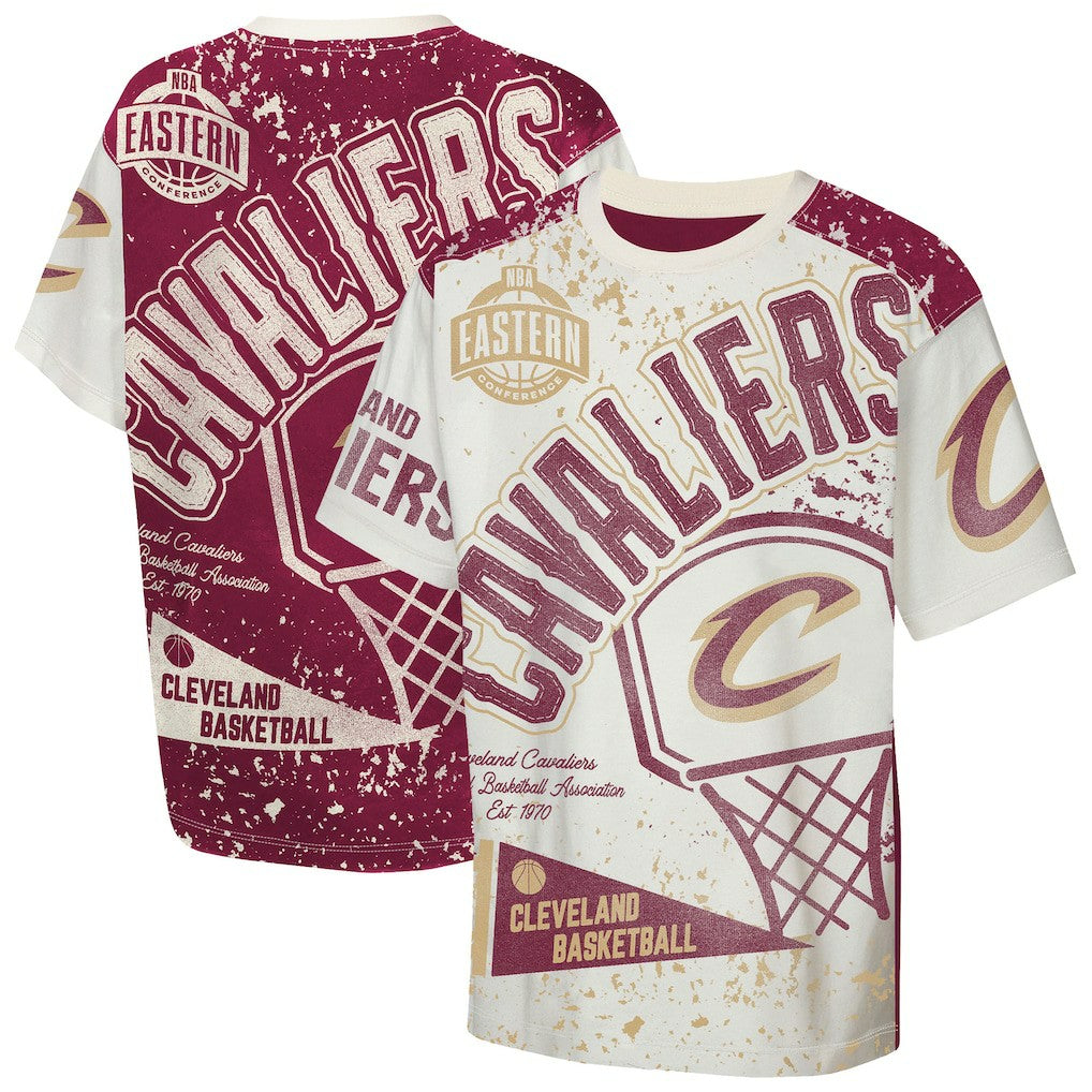 Cleveland Cavaliers Outerstuff Youth Top Player All-Over-Print T-Shirt sale - Cream outlet