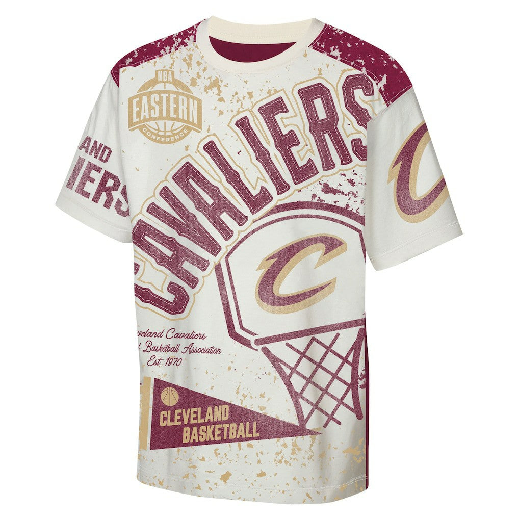 Cleveland Cavaliers Outerstuff Youth Top Player All-Over-Print T-Shirt sale - Cream outlet