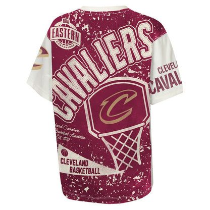 Cleveland Cavaliers Outerstuff Youth Top Player All-Over-Print T-Shirt sale - Cream outlet