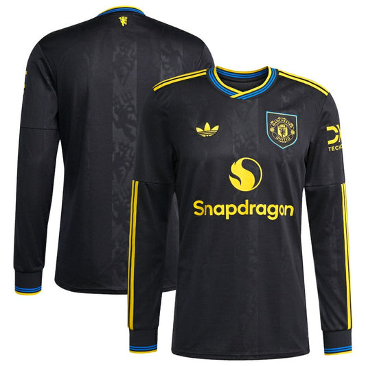 Manchester United 2025/26 Third Replica Long Sleeve Jersey - Black | Adidas for sale