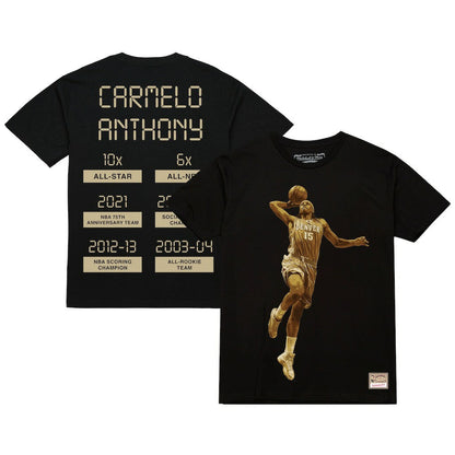 Carmelo Anthony Denver Nuggets Male Adult Black NBA ULTIMATE PLAYER GOLD TEE shop