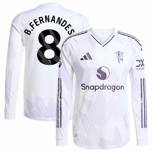 Bruno Fernandes Manchester United 2025/26 Away Long Sleeve Player Jersey - White | Adidas outlet
