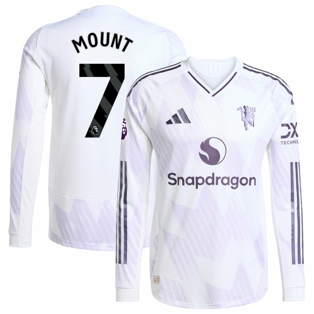 Mason Mount Manchester United 2025/26 Away Long Sleeve Player Jersey - White | Adidas for sale