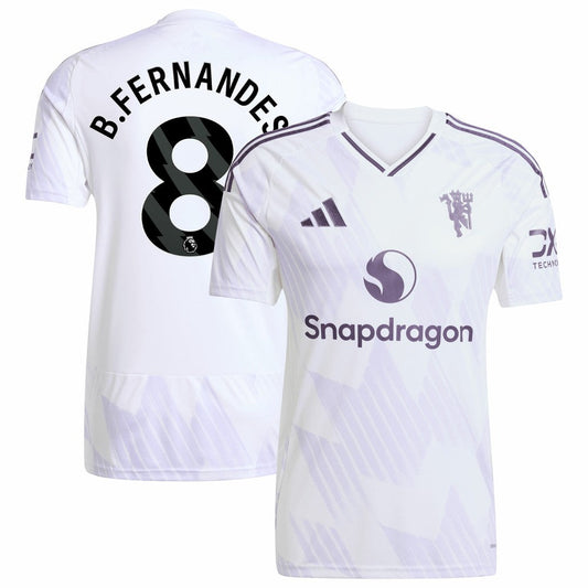 Bruno Fernandes Manchester United 2025/26 Away Replica Player Jersey - White | Adidas on sale