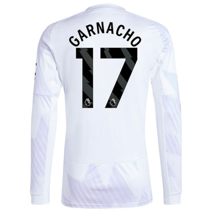Alejandro Garnacho Manchester United 2025/26 Away Replica Long Sleeve Player Jersey - White | Adidas on sale