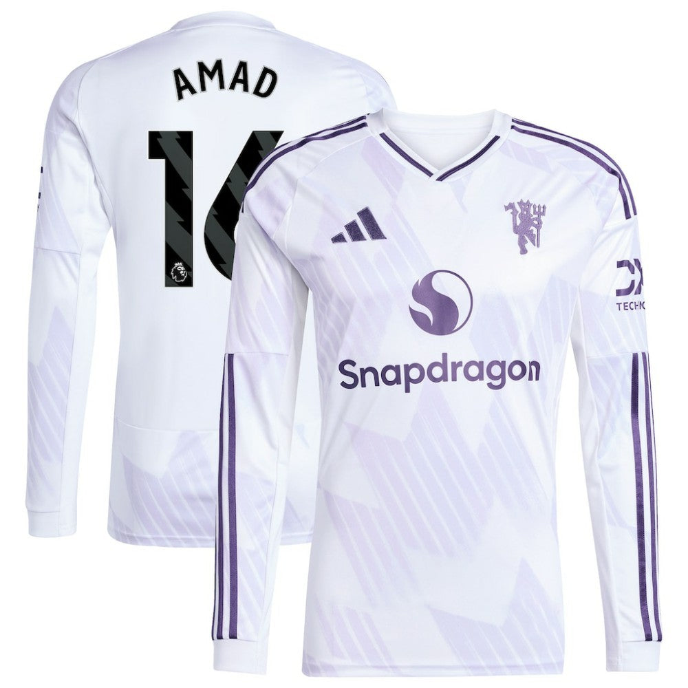 Amad Diallo Manchester United 2025/26 Away Replica Long Sleeve Player Jersey - White | Adidas outlet