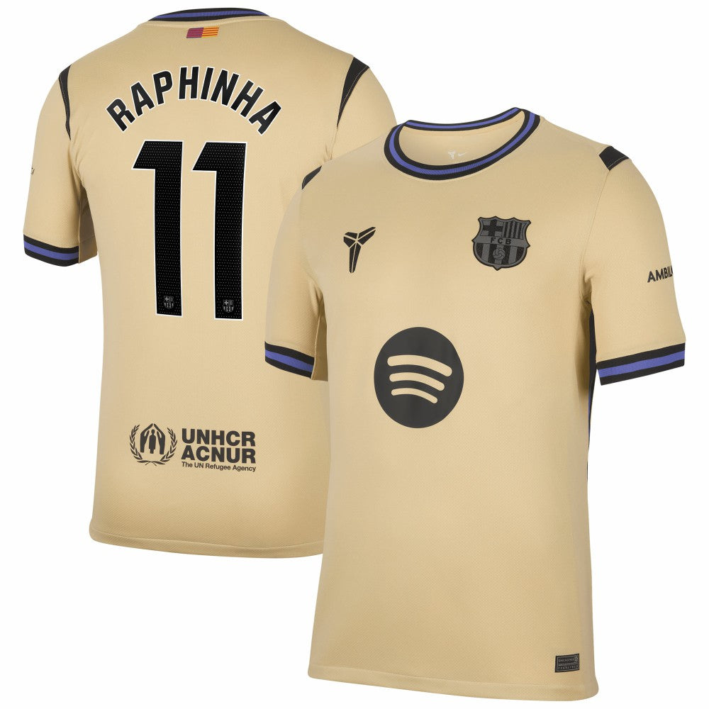 Raphinha Barcelona 2025/26 Away Stadium Replica Jersey - Gold | Nike cheap