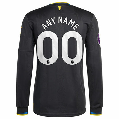 Manchester United 2025/26 Third Long Sleeve Custom Jersey - Black | Adidas outlet