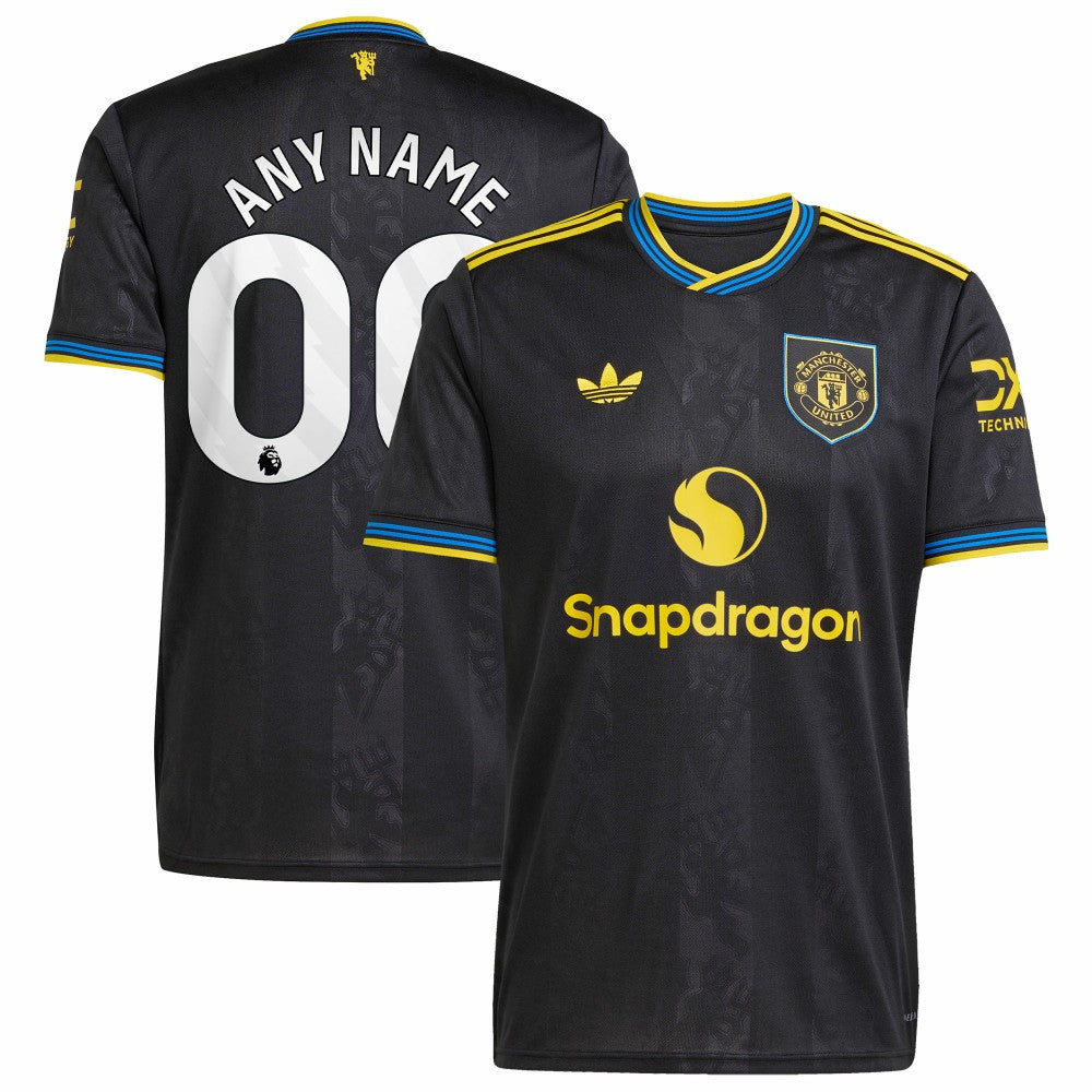 Manchester United 2025/26 Third Replica Custom Jersey - Black | Adidas cheap