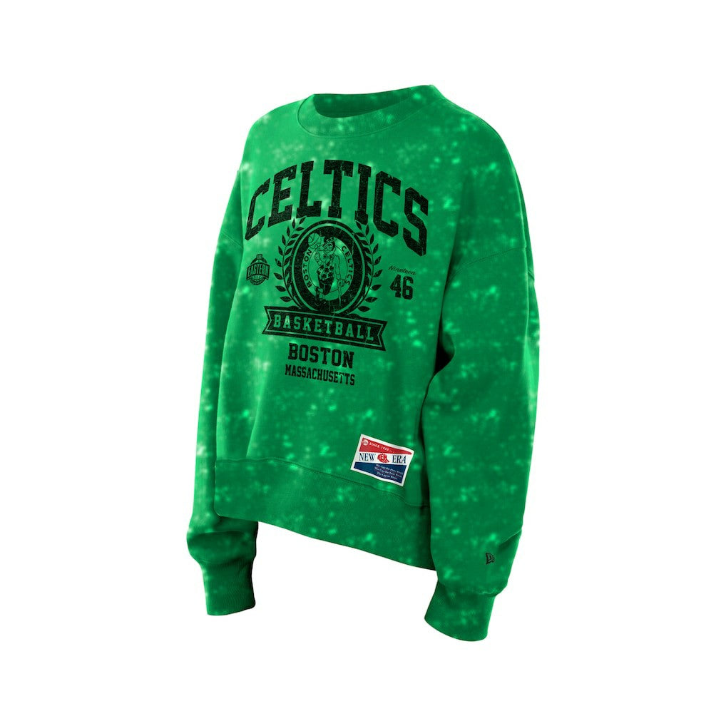 Boston Celtics Women's Throwback Collection Mineral Wash Crewneck Sweatshirt - Kelly Green | New Era shop