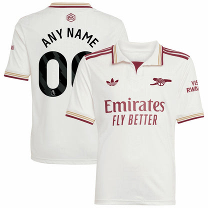 Arsenal Youth 2025/26 Third Replica Custom Jersey - White | Adidas for sale