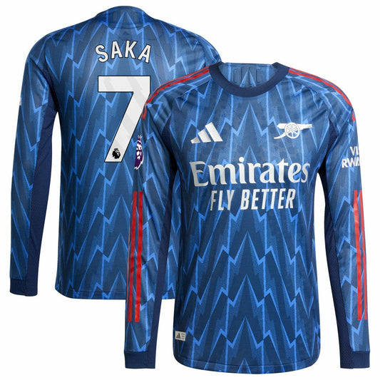 Bukayo Saka Arsenal 2025/26 Away Long Sleeve Player Jersey - Blue | Adidas for sale