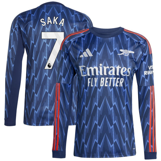 Bukayo Saka Arsenal 2025/26 Away Replica Long Sleeve Player Jersey - Blue | Adidas cheap