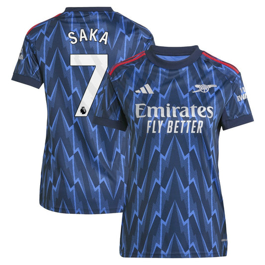 Bukayo Saka Arsenal Women's 2025/26 Away Replica Player Jersey - Blue | Adidas shop