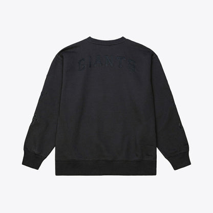 San Francisco Giants Phantom Fleece Crewneck Sweatshirt - Black | Mitchell & Ness