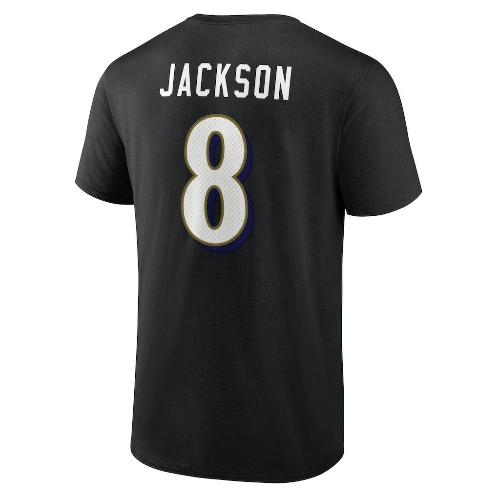 Lamar Jackson Baltimore Ravens Icon Name & Number T-Shirt - Black online