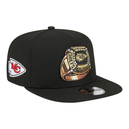 Kansas City Chiefs New Era Super Bowl Ring 9FIFTY A-Frame Adjustable Hat - Black sale