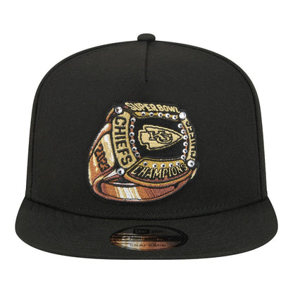 Kansas City Chiefs New Era Super Bowl Ring 9FIFTY A-Frame Adjustable Hat - Black sale