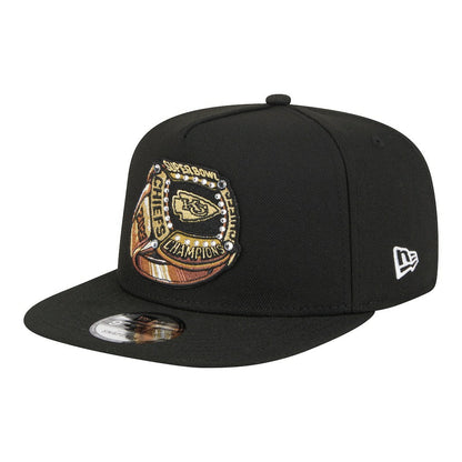 Kansas City Chiefs New Era Super Bowl Ring 9FIFTY A-Frame Adjustable Hat - Black sale