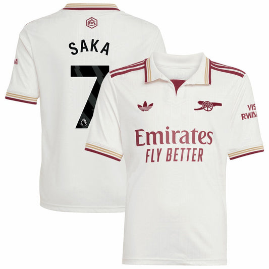 Bukayo Saka Arsenal Youth 2025/26 Third Replica Player Jersey - White | Adidas sale