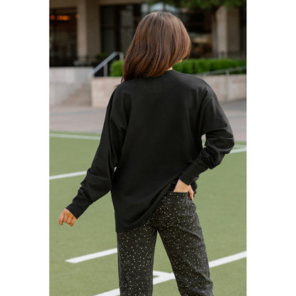 Seattle Seahawks Gameday Couture Women's Oversized Long Sleeve T-Shirt - Black on sale