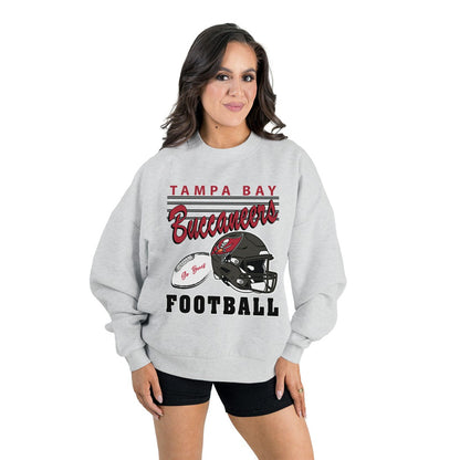 Tampa Bay Buccaneers Gameday Couture Women's Home Turf Oversized Premium Fleece Pullover Sweatshirt - Ash sale