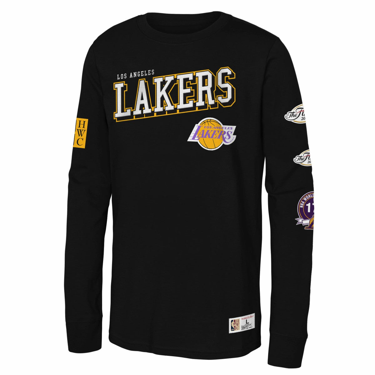 Los Angeles Lakers Youth Hardwood Classics Training Camp Long Sleeve T-Shirt - Black | Mitchell & Ness for sale