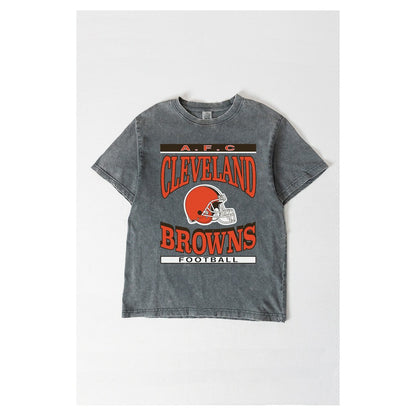Cleveland Browns Gameday Couture Women's Oversized Classic Grind Washed T-Shirt - Gray discount