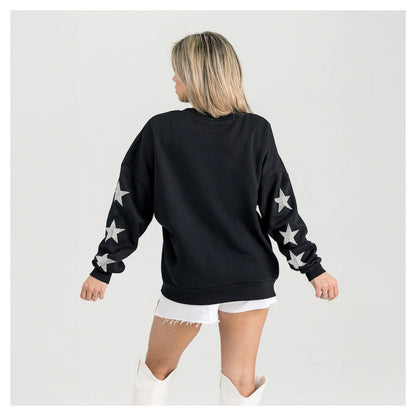 Kansas City Chiefs Gameday Couture Women's Pure Victory Rhinestud Star-Sleeve Pullover Sweatshirt - Black cheap