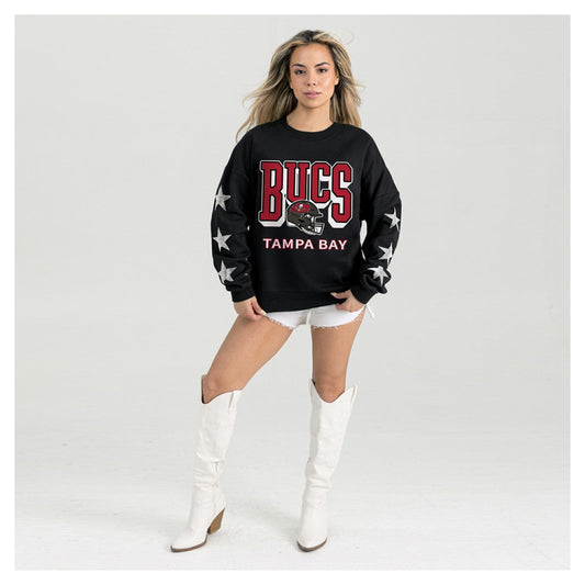 Tampa Bay Buccaneers Gameday Couture Women's Pure Victory Rhinestud Star-Sleeve Pullover Sweatshirt - Black outlet