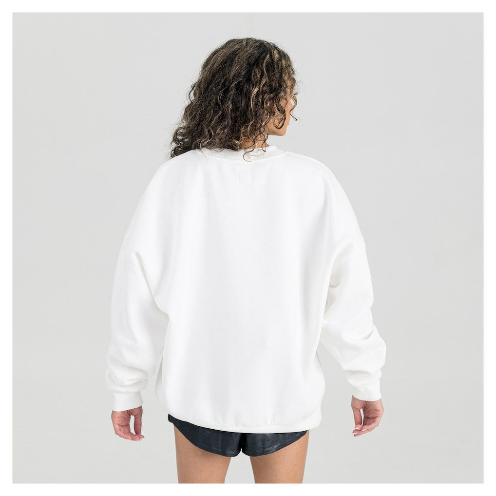Indianapolis Colts Gameday Couture Women's Oversized Hard Earned Premium Fleece Pullover Sweatshirt - White on sale
