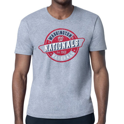 Washington Nationals Starter Route 66 Team Logo T-Shirt - Heather Gray