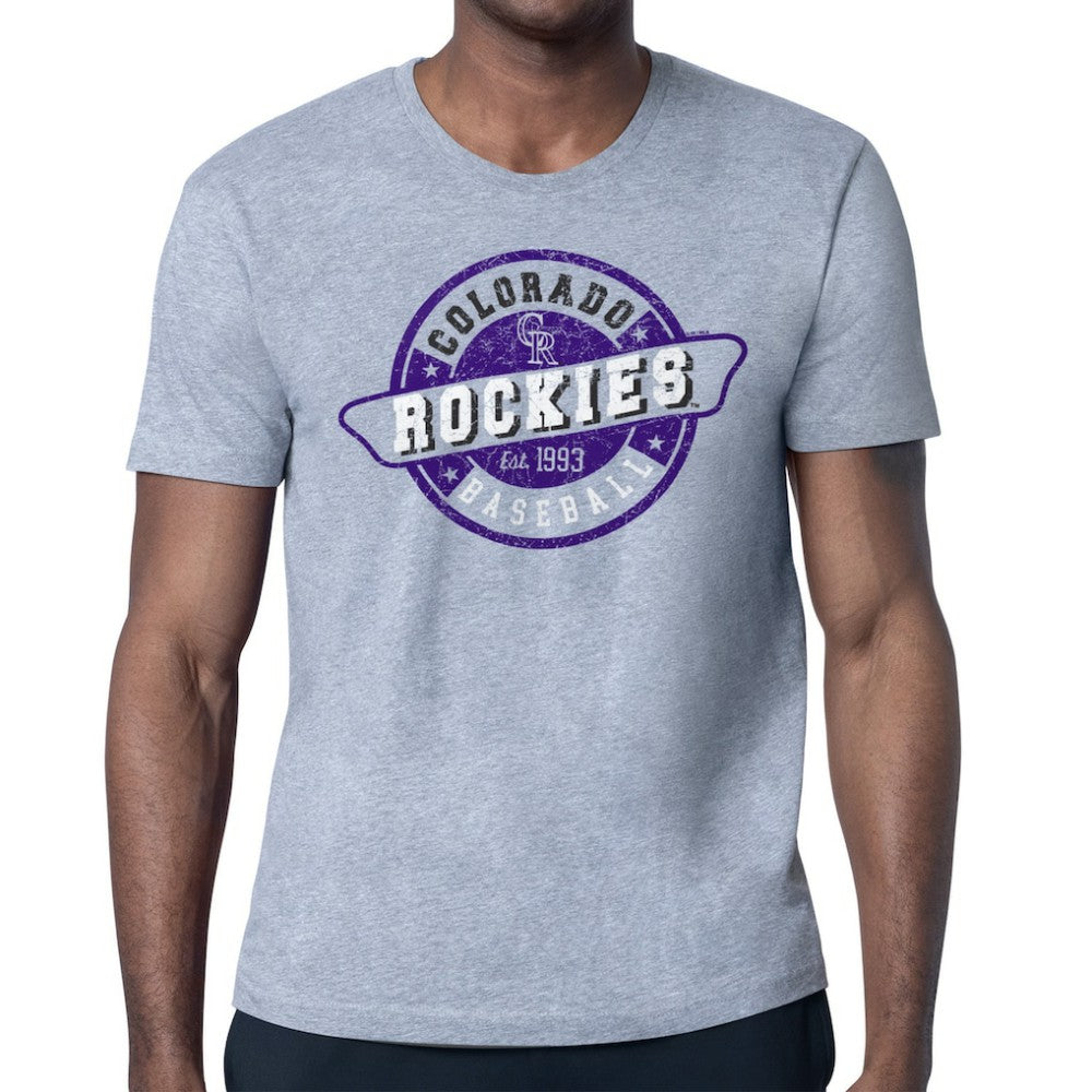 Colorado Rockies Starter Route 66 Team Logo T-Shirt - Gray