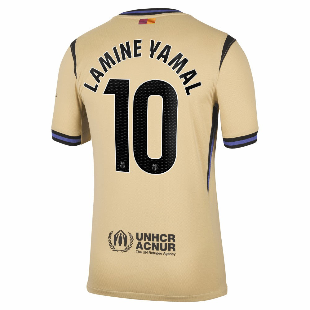 Lamine Yamal Barcelona 2025/26 Away Stadium Replica Jersey - Gold | Nike online