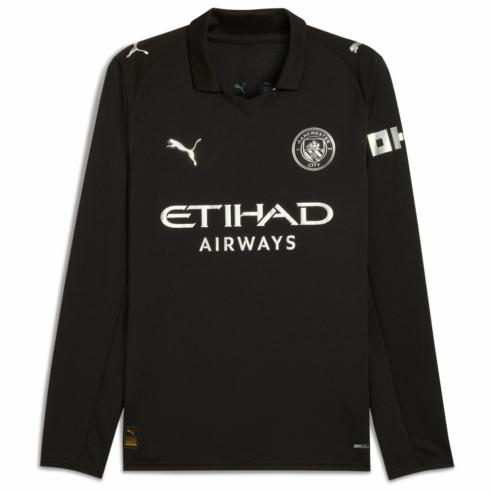 Erling Haaland Manchester City 2025/26 Away Replica Long Sleeve Player Jersey - Black | Puma discount