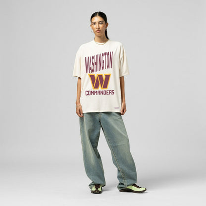 Washington Commanders Women's Logo Rise Boyfriend T-Shirt - Cream sale
