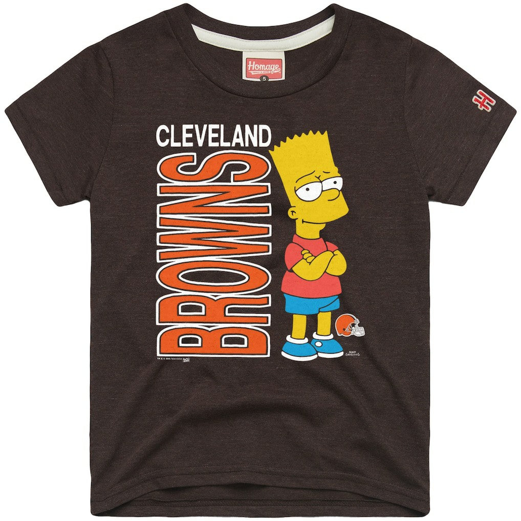 Cleveland Browns Homage x The Simpsons Unisex Tri-Blend T-Shirt - Brown online
