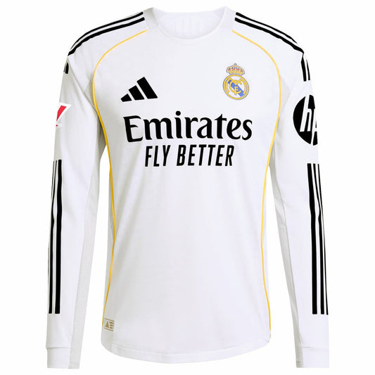 Kylian Mbappé Real Madrid 2025/26 Home Long Sleeve Player Jersey - White | Adidas sale