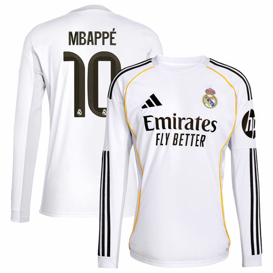 Kylian Mbappé Real Madrid 2025/26 Home Replica Player Jersey - White | Adidas outlet