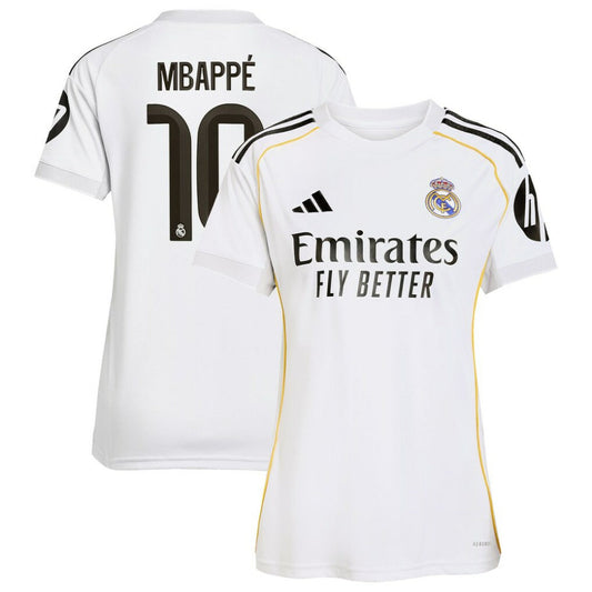 Kylian Mbappé Real Madrid Women's 2025/26 Home Replica Player Jersey - White | Adidas for sale