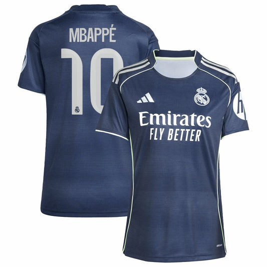 Kylian Mbappé Real Madrid Women's 2025/26 Away Replica Player Jersey - Blue | Adidas for sale