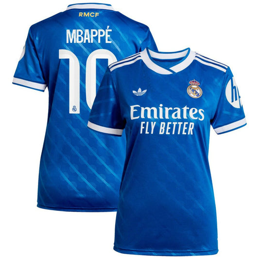 Kylian Mbappé Real Madrid Women's 2025/26 Third Replica Player Jersey - Blue | Adidas cheap