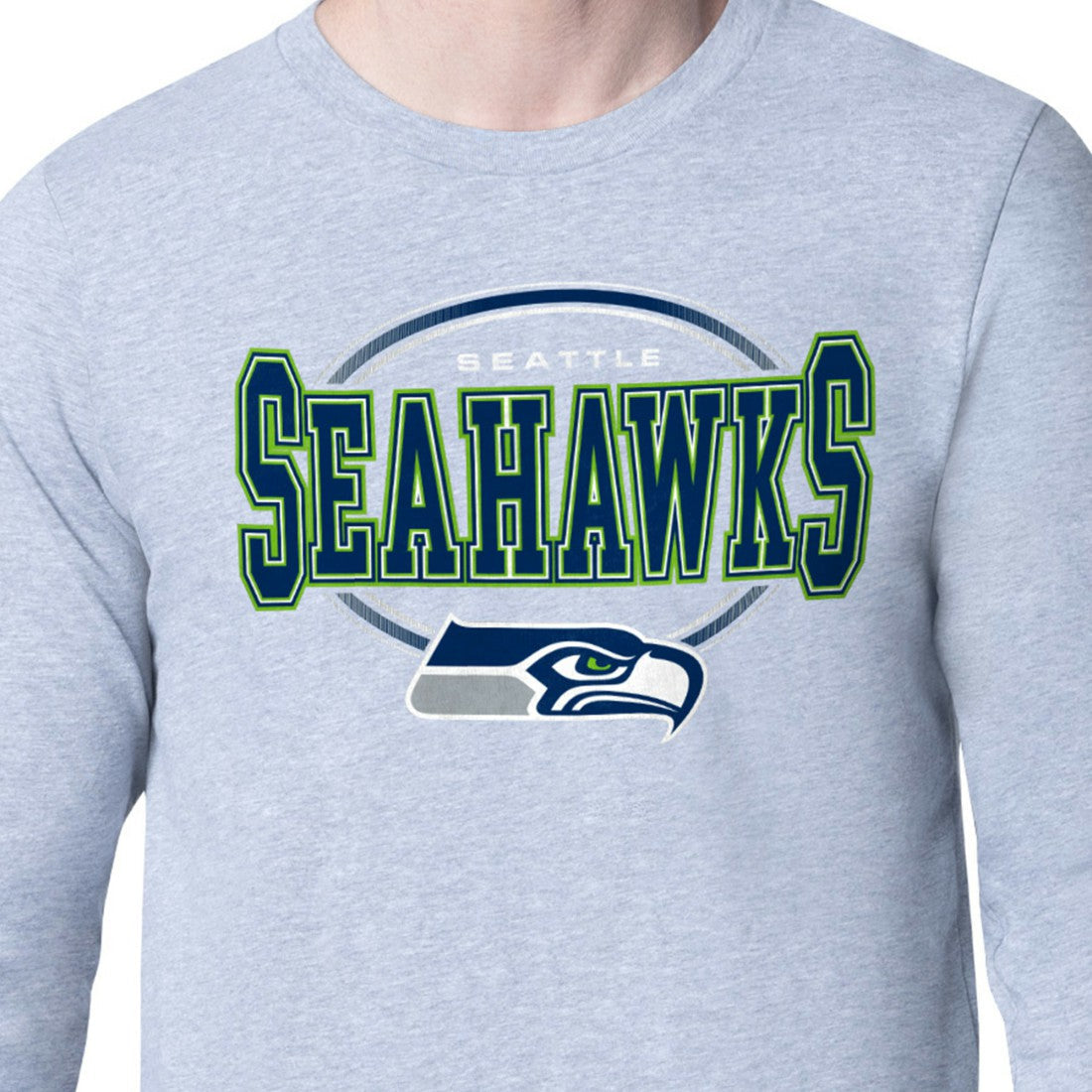 Seattle Seahawks Starter Team Track Graphic Long Sleeve T-Shirt - Heather Gray discount