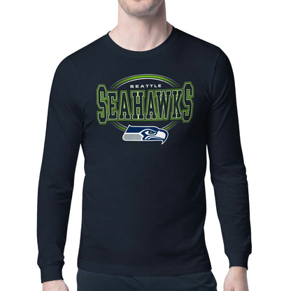 Seattle Seahawks Starter Team Track Graphic Long Sleeve T-Shirt - College Navy for sale