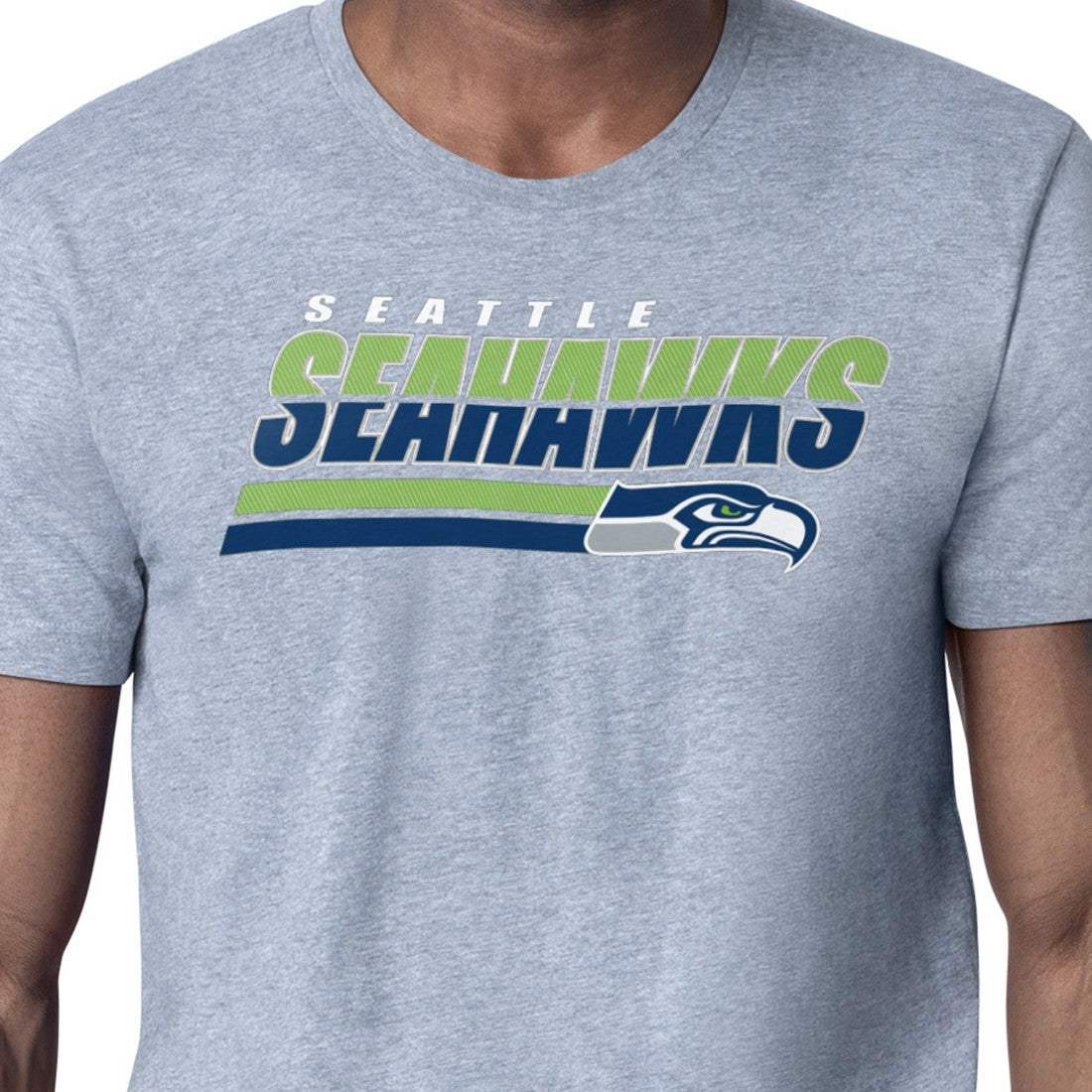 Seattle Seahawks Starter Logo Push Graphic T-Shirt - Heather Gray outlet